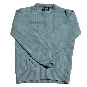 (Kids?) Burberrys blue, cable knit, 100% cashmere sweater